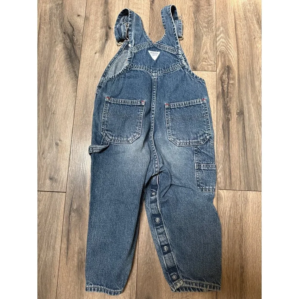 OshKosh BGosh Genuine Article 3T Denim Overalls 100% Cotton Adjustable Straps Sn - Picture 6 of 6